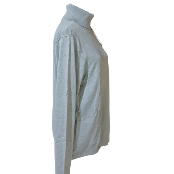 Andrew Marc Knit Sweater Long Sleeve Turtleneck Gray Women's XLarge New - Picture 2 of 9